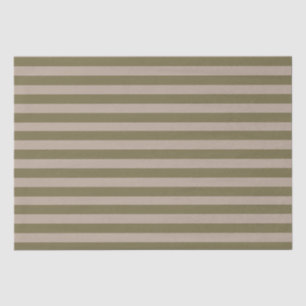 Minimal Elegant Olive Green Beige Stripes Tissue Paper