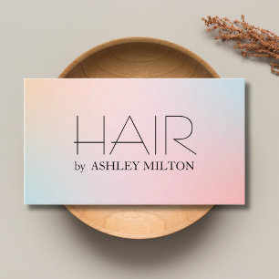 Minimal Elegant Pastel Gradient Bold Hairstylist Business Card