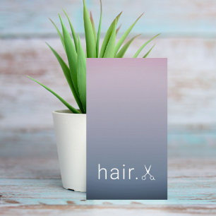 Minimal Elegant Pastel White Scissors Hairstylist Business Card