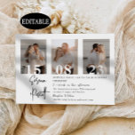 Minimal Elegant Photo Collage Wedding Invitation<br><div class="desc">Minimal modern wedding Invitation with a photo collage style. The wedding invitations come with a customisable photo collage style of the couple and the details of the wedding</div>
