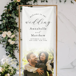 Minimal Elegant Photo Wedding Welcome Banner