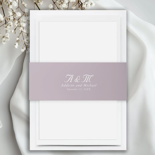Minimal, Elegant, Powder Purple, Invitation Belly Band (Minimal, Elegant, Powder Purple, Invitation Belly Band)