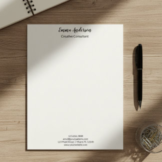 Minimal Elegant Professional  Custom Letterhead