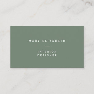 Minimal Elegant QR Code Olive Green Business Card