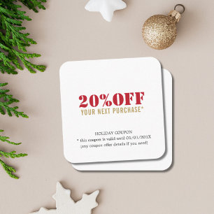 Minimal Elegant Red Gold White Coupon
