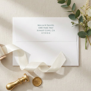 Minimal Elegant Return Address A7 Wedding Envelope
