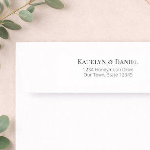 Minimal Elegant Return Address Wedding  Rubber Stamp