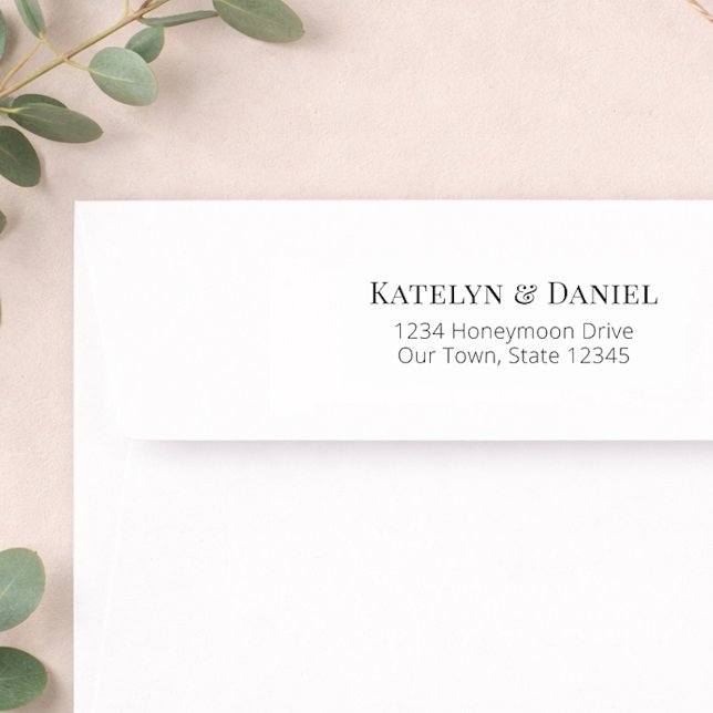 Minimal Elegant Return Address Wedding  Rubber Stamp (Creator Uploaded)