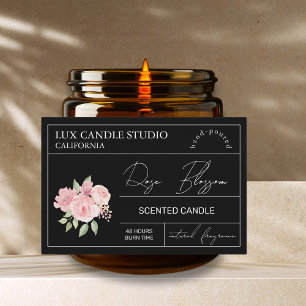 Minimal Elegant Rose Candle Jar Label