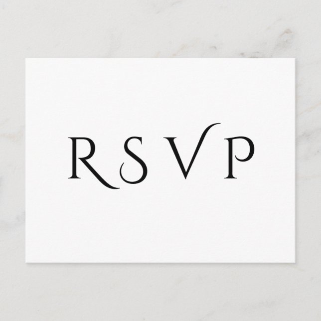 Minimal & Elegant RSVP Post Card (Front)