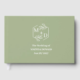 Minimal Elegant Sage green Wedding Guest Book