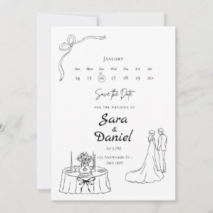 Minimal Elegant Save the Date Wedding Invitation