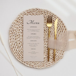 Minimal Elegant Script Dusty Pink Wedding Menu