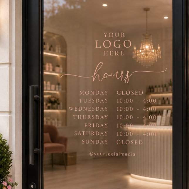 Minimal Elegant Script Opening Hours Business Logo (Creator Uploaded)