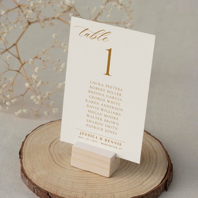 Minimal Elegant Script Wedding Table Seating Card (Creator Uploaded)