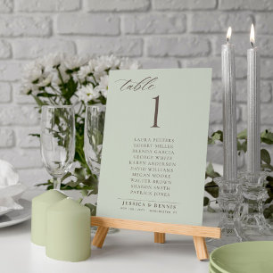 Minimal Elegant Script Wedding Table Seating Card