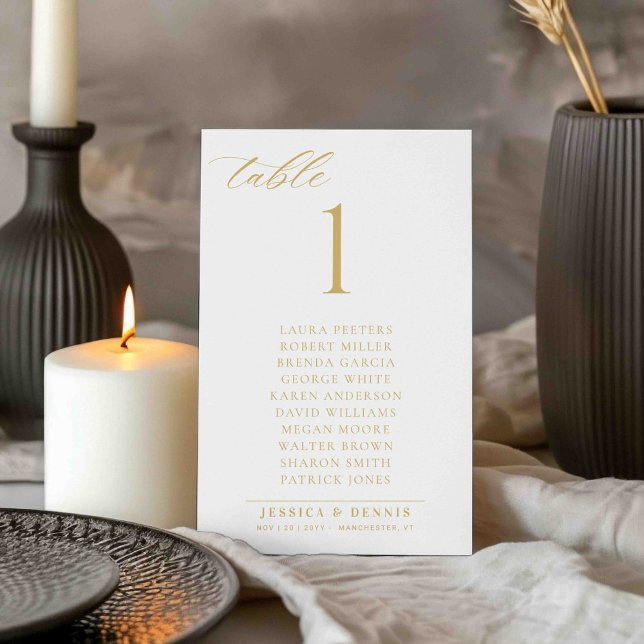 Minimal Elegant Script Wedding Table Seating Card (Creator Uploaded)