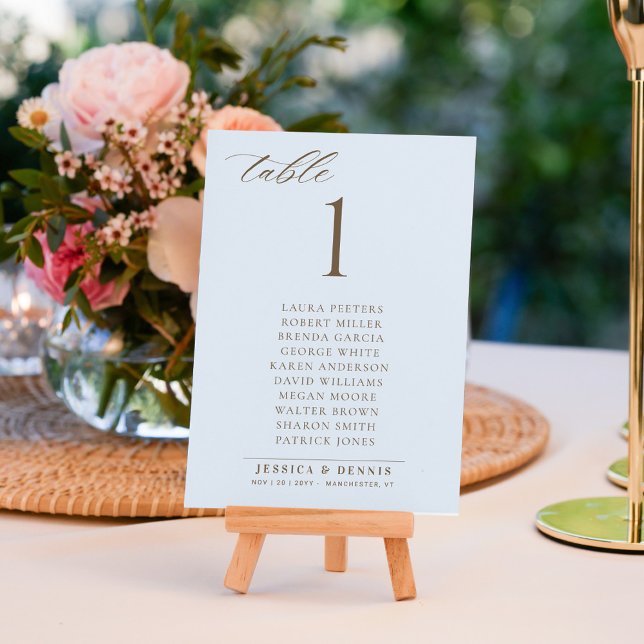 Minimal Elegant Script Wedding Table Seating Card (Creator Uploaded)