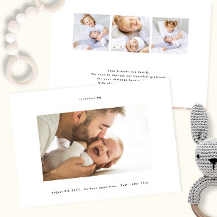 minimal & elegant simple introducing photo baby announcement