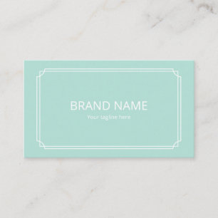 Minimal Elegant Simple Modern Light Green Square Business Card