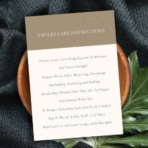 Minimal Elegant Soft Kraft Off White Jewellery Car Business Card