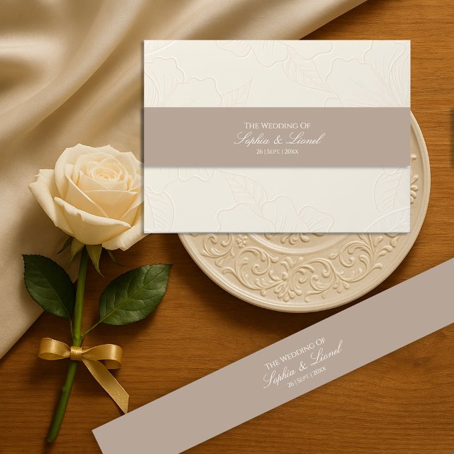 Minimal Elegant Solid Colour  Invitation Belly Band (Creator Uploaded)