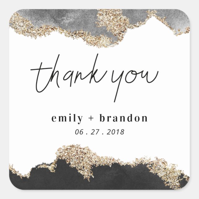 Minimal Elegant Square Sticker (Front)