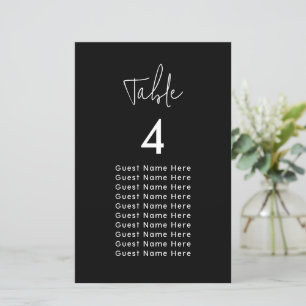 Minimal Elegant Table Guest Names Seat Chart Chic