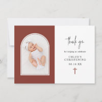 Minimal Elegant Terracotta Arch Photo Christening