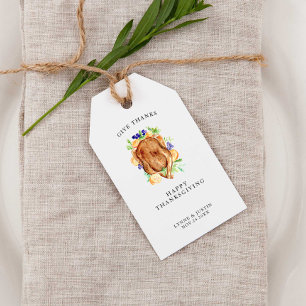 Minimal Elegant Thanksgiving Dinner Give Thanks Gift Tags