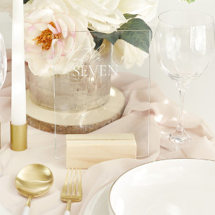 Minimal Elegant Transparent Table Number