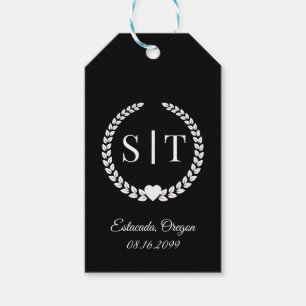 Minimal Elegant Typography Monogram Initials Gift Tags