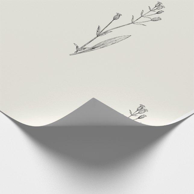 Minimal Elegant Vintage Floral Wrapping Paper (Corner)