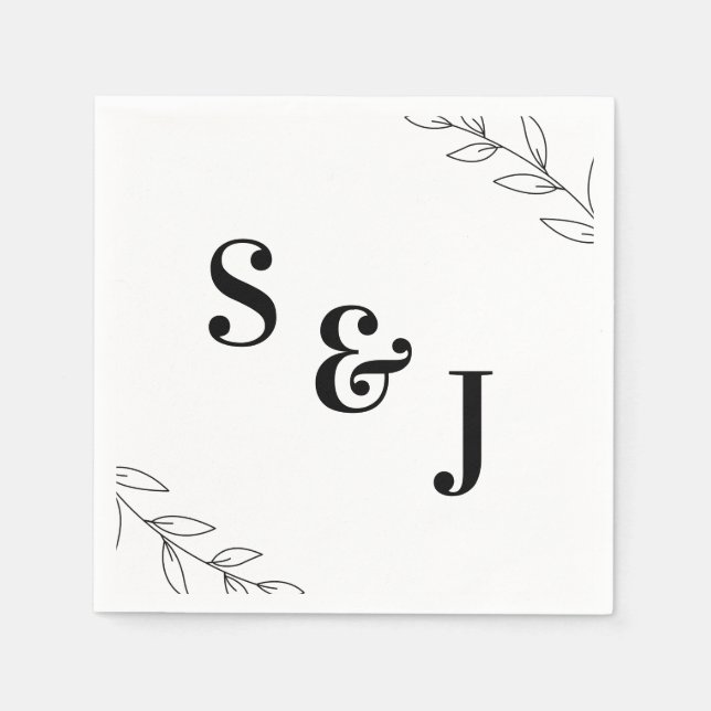 Minimal Elegant Wedding Napkin (Front)