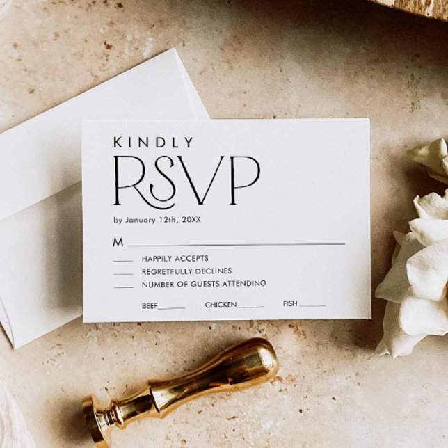 Minimal Elegant Wedding RSVP Card (Simple Elegant Wedding RSVP card)