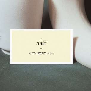 Minimal Elegant Yellow White Hairstylist Business Card
