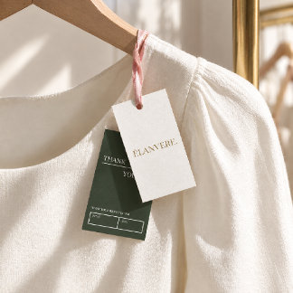 Minimal Elegent Green White Product Price Hang Tag