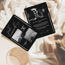 Minimal Elopement Announcement | Modern Black