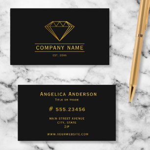 Minimal Emblem For any Profession Gold Black Business Card
