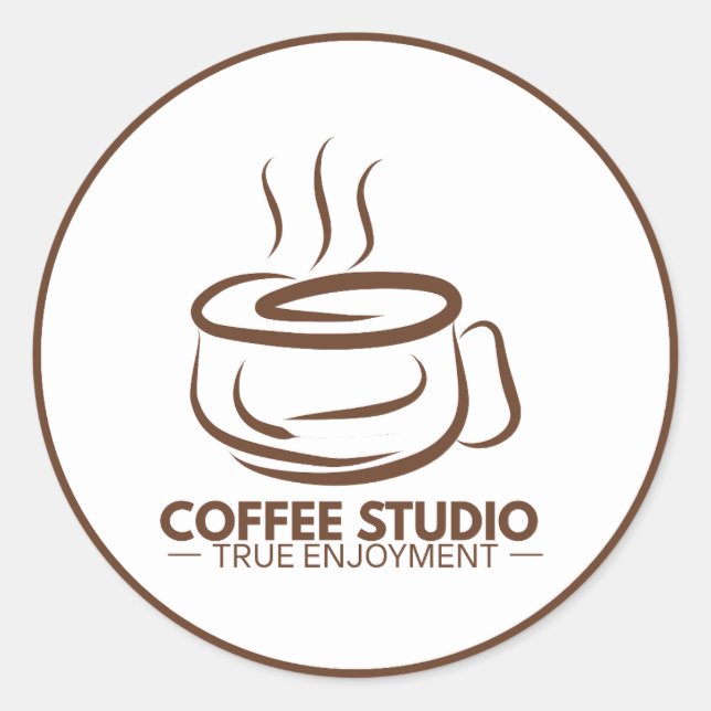 Minimal | espresso yourself | coffee lover classic round sticker (Front)