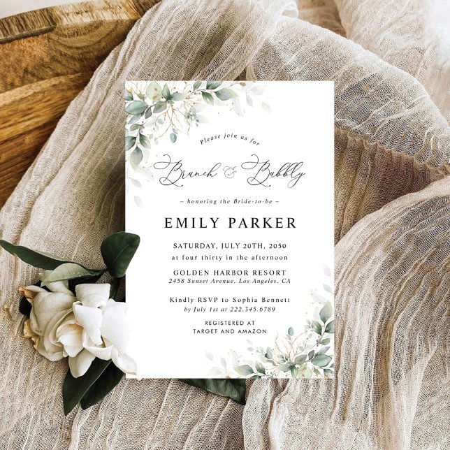 Minimal Eucalyptus Bridal Shower Invitation (Creator Uploaded)