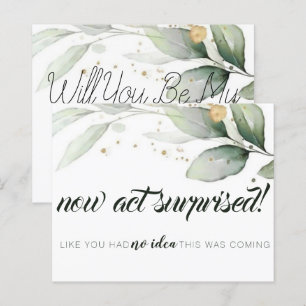Minimal Eucalyptus Bridesmaid Proposal Card