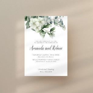 Minimal Eucalyptus Elegant Wedding Invitation