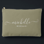 Minimal Eucalyptus Green Personalised Bridesmaid Accessory Pouch<br><div class="desc">Introducing our Chic Minimalist Eucalyptus Green Personalised Bridesmaid Accessory Pouch, a stylish and versatile gift designed to celebrate your bridesmaids in elegance. This accessory pouch is the epitome of modern chic, perfect for any occasion from bridesmaid proposals to bridal showers. Crafted with a minimalist design, this pouch features a Eucalyptus...</div>