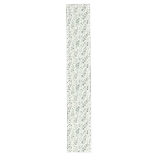 Minimal Eucalyptus Leaves Seamless Pattern Long Table Runner