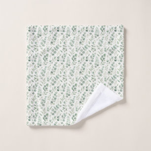 Minimal Eucalyptus Leaves Seamless Pattern Wash Cloth