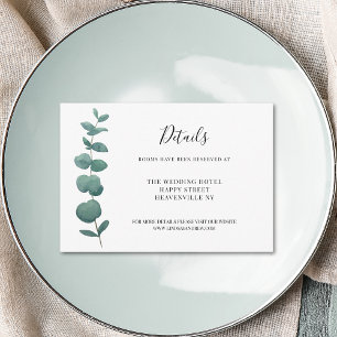 Minimal Eucalyptus Wedding Details Enclosure Card