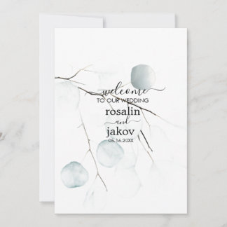 Minimal Eucalyptus Wedding Invitation
