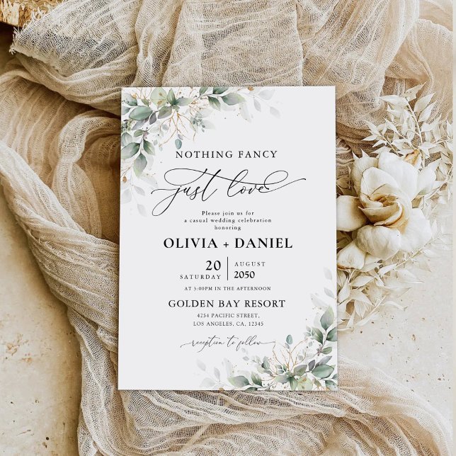 Minimal Eucalyptus Wedding Invitation (Creator Uploaded)