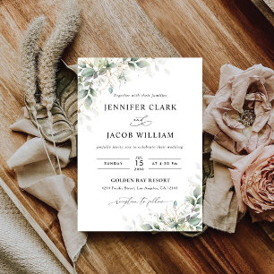Minimal Eucalyptus Wedding Invitation